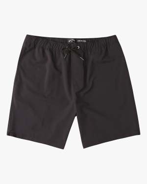Men's Billabong A/Div Surftrek Elastic 17 Shorts Black | 589CGZVJX