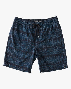 Men's Billabong A/Div Surftrek Elastic Waist Performance 18 Shorts Deep Blue | 197BERVNU