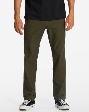 Men's Billabong A/Div Surftrek Plus Organic Elastic Waist Pants Dark Olive | 168OKCXSD