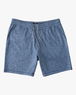 Men's Billabong A/Div Surftrek Sweatshorts 18 Shorts Blue | 465LUBIMQ
