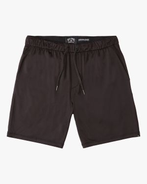 Men's Billabong A/Div Surftrek Sweatshorts 18 Shorts Black | 862BJMDUL