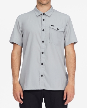 Men's Billabong A/Div Surftrek Tech UPF 50+ Short Sleeve Shirts Light Grey | 815WNDAGR