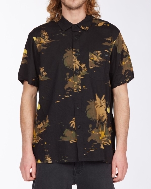 Men's Billabong A/Div Trek Short Sleeve Shirts Black | 965YAQMBP