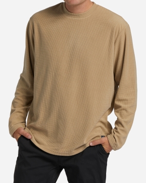 Men's Billabong A/Div Waffle Long Sleeve Thermal Shirts Brown | 269FOYLIB