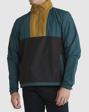Men's Billabong A/Div Windswell Anorak Windbreaker Jackets Multicolor | 209ZXDEPK