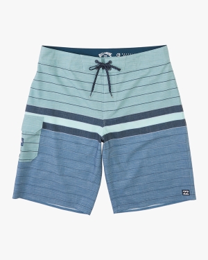 Men's Billabong All Day Heather Stripe Pro 20 Boardshorts Olive | 180WTSZPX
