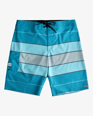 Men's Billabong All Day Heather Stripe Pro 20 Boardshorts Light Turquoise | 234EQJAUO