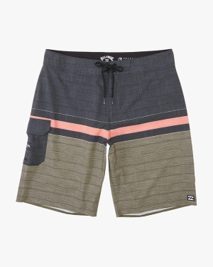 Men's Billabong All Day Heather Stripe Pro 20 Boardshorts Multicolor | 621EQDIJZ
