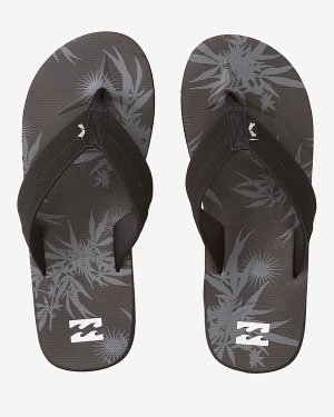 Men's Billabong All Day Impact Print Slip-On Flip Flops Black | 521XQBLSG