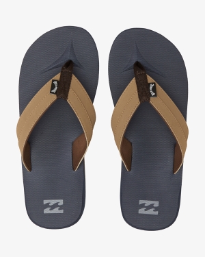 Men's Billabong All Day Impact Slip-On Flip Flops Navy | 160UWBHTF