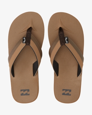 Men's Billabong All Day Impact Slip-On Flip Flops Brown | 278GUZMBY