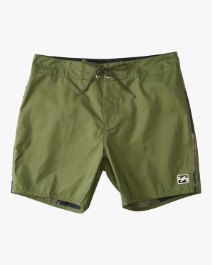 Men's Billabong All Day OG 16 Boardshorts Olive | 793PHSZEU