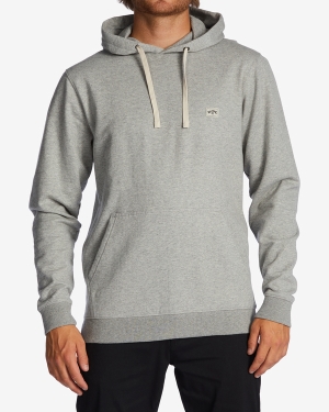 Men's Billabong All Day Organic Pullover Hoodie Grey | 702QLXMIO