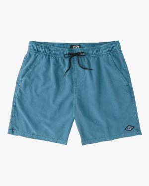 Men's Billabong All Day Overdyed Layback 17 Boardshorts Light Blue | 917IFBPJZ