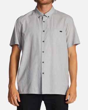 Men's Billabong All Day Short Sleeve Shirts Light Grey | 104GJBILF