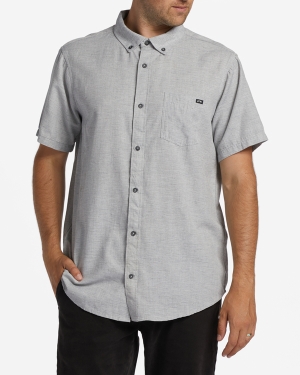 Men's Billabong All Day Short Sleeve Shirts Light Grey | 709MPGSDW
