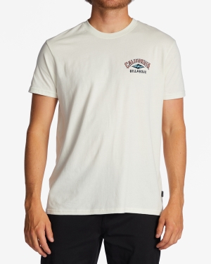 Men's Billabong Arch California Short Sleeve T Shirts White | 431BFPOGT