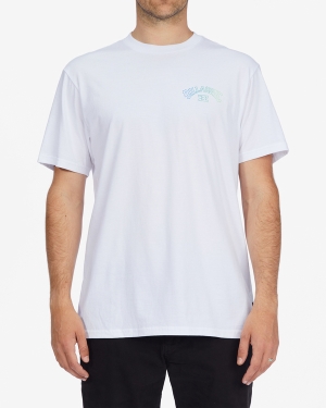 Men's Billabong Arch Fill Short Sleeve T Shirts White | 104YBUZWL