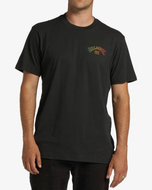 Men's Billabong Arch Fill Short Sleeve T Shirts Black | 159SIFWUE