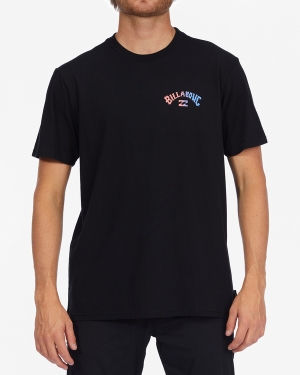 Men's Billabong Arch Fill Short Sleeve T Shirts Black | 201KEIUYQ