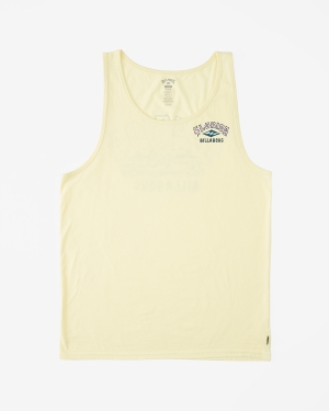 Men's Billabong Arch Florida Tanks Yellow | 048TQLCIA