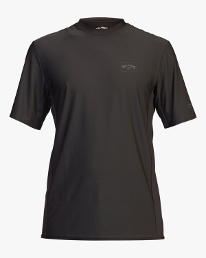 Men's Billabong Arch Mesh Loose Fit UPF 50+ Short Sleeve Wetsuit Black | 238SVNTIE