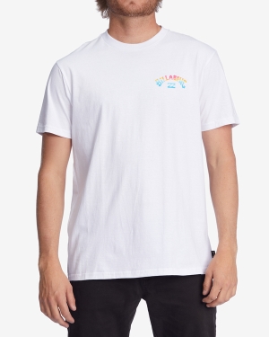 Men's Billabong Arch Short Sleeve T Shirts White | 856JANWUR