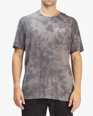 Men's Billabong Arch Tie-Dye Short Sleeve T Shirts Black | 913IMSLUE