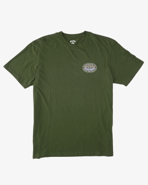 Men's Billabong Arctic Short Sleeve T Shirts Olive | 518RCAGPW