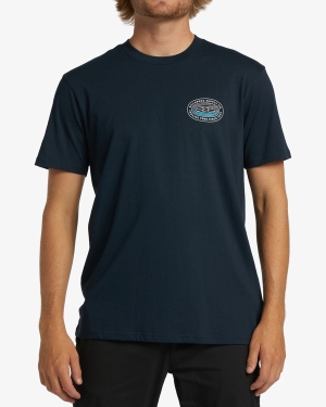 Men's Billabong Arctic Short Sleeve T Shirts Navy | 659YCPWOL
