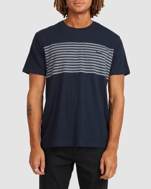 Men's Billabong Banded Die Cut Short Sleeve Shirts Navy | 763BPJDUE