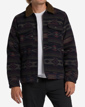 Men's Billabong Barlow Sherpa Jackets Navy | 965BTHDYZ