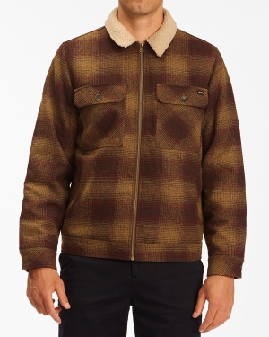 Men's Billabong Barlow Sherpa Trucker Jackets Coffee | 096YKOHLF