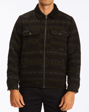 Men's Billabong Barlow Sherpa Trucker Jackets Black | 736QGFSDI