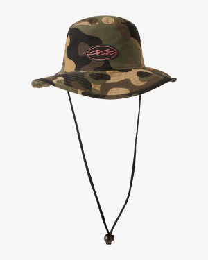 Men's Billabong Big John Print Surf Safari Hats Olive Camo | 315USKWFQ