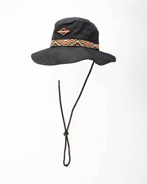 Men's Billabong Big John Print Surf Safari Hats Black Multicolor | 874SLZYMW
