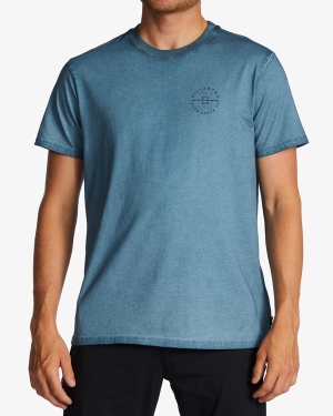 Men's Billabong Big Wave Dan Short Sleeve T Shirts Blue | 870OFGZMT