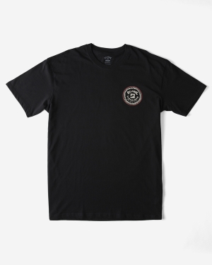 Men's Billabong Billabong x Surfrider Foundation Organic Screened Short Sleeve T Shirts Black | 018NUOGJF