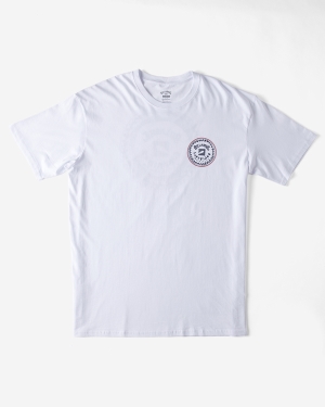 Men's Billabong Billabong x Surfrider Foundation Organic Screened Short Sleeve T Shirts White | 521EKFWVG