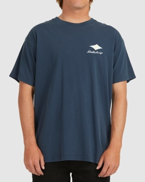 Men's Billabong Bong Days Short Sleeve T Shirts Navy | 376JHZGRN