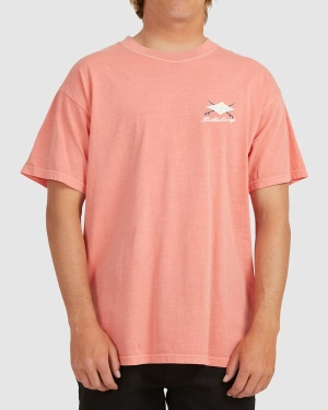 Men's Billabong Bong Days Short Sleeve T Shirts Coral | 618FXORGY