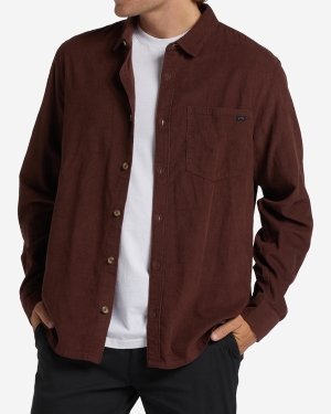Men's Billabong Bowie Long Sleeve Corduroy Shirts Multicolor | 437MPGIAK