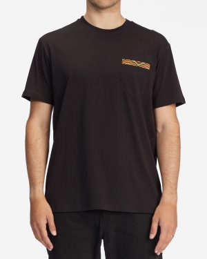 Men's Billabong Brainwave Pocket T Shirts Black | 710AZIVQC