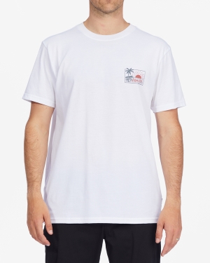 Men's Billabong Breeze Florida Short Sleeve T Shirts White | 857YTIWXQ