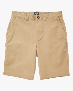 Men's Billabong Carter Stretch 21 Shorts Dark Khaki | 158QTFRWG