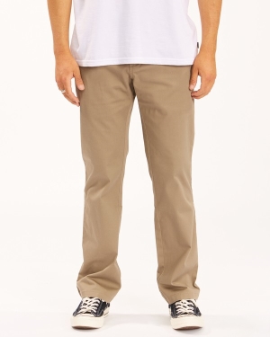 Men's Billabong Carter Stretch Chino Pants Dark Khaki | 903TANSJY