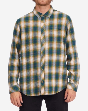 Men's Billabong Coastline Flannel Shirts Multicolor | 487LUWZKF