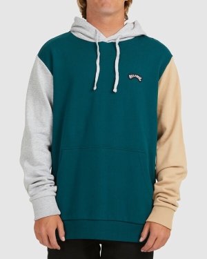 Men's Billabong Colorblock Pop Pullover Hoodie Multicolor | 796OAPEGJ
