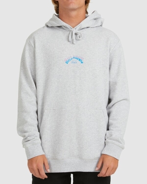 Men's Billabong Core Arch Pullover Hoodie Light Grey | 872CLPVDH