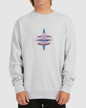 Men's Billabong Core Diamond Crewneck Sweatshirt Light Grey | 459LYQRUB